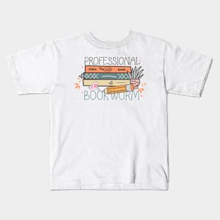 Professional bookworm World Book Day for Book Lovers Library Reading Kids T-Shirt